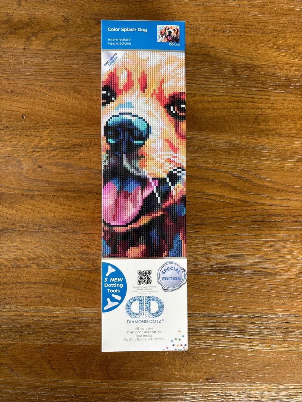 Diamond Supply Co. Color Splash Dog Mosaic Panel - Blue, Pink, Yellow, Black